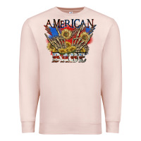 Pale Pink American babe 4th of july Premium Sweatshirt - CowGirlArtShop