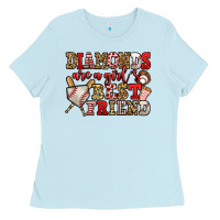 Baby Blue diamonds are a girl's best friend baseball Ladies Tee - Jasminsmagicworld