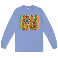 Colony Blue fall pumpkin brushstroke Long Sleeve Tee - BundleAndBundleShop