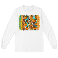 White fall pumpkin brushstroke Long Sleeve Tee - BundleAndBundleShop