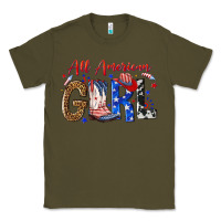 Army Green all american girl Classic Tee - NancyCooperArtShop