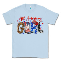 Dusty Blue all american girl Classic Tee - NancyCooperArtShop