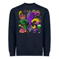 Navy mardi gras fleur de lis Heavyweight Sweatshirt - LillyAllenDesigns