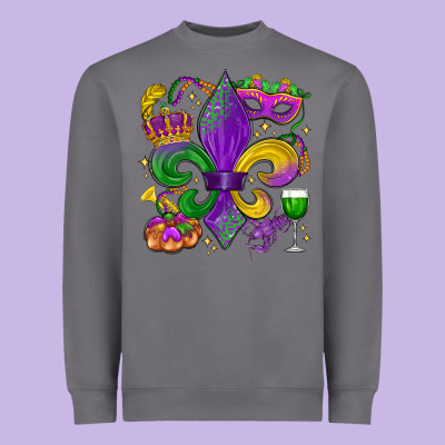 Mardi Gras Fleur De Lis Heavyweight Sweatshirt Designed By Lillyallendesigns