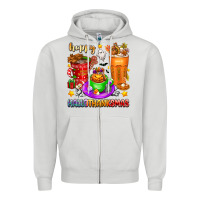 Dove Grey Happy Hallothanksmas coffee cups Zipper Hoodie - texasbilliewilder