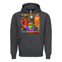 Smoke Happy Hallothanksmas coffee cups Zipper Hoodie - texasbilliewilder