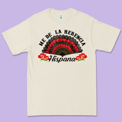 Me De La Herencia Hispana Hand Fan Premium Tee Designed By Bundleandbundleshop