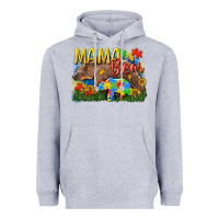 Heather Grey Mama bear Autism Heavyweight Hoodie - CowGirlArtShop