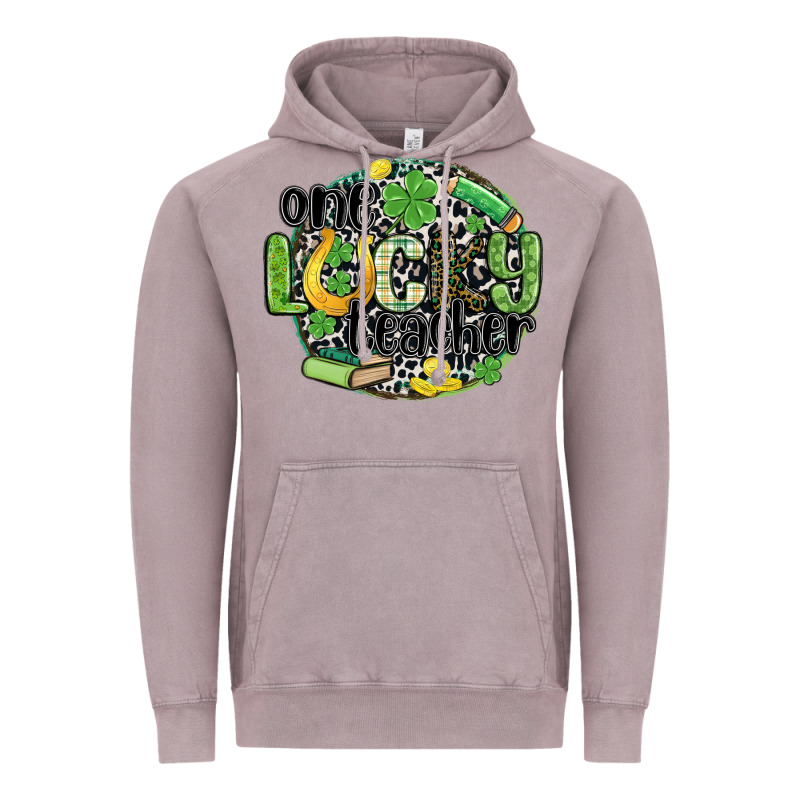 One Lucky Teacher Vintage Hoodie by MaliasSmallBusiness | Teevron
