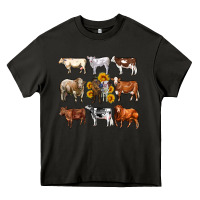 Asphalt western cowsand sunflowers Heavy Core Tee - AdoDesignShop