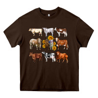 Chocolate Brown western cowsand sunflowers Heavy Core Tee - AdoDesignShop