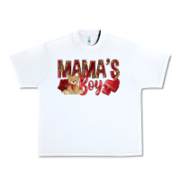 White mamas boy with leopard Urban Heavy Tee - NancyCooperArtShop