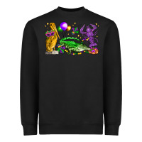 Black mardi gras pelican alligator and crawfish Heavyweight Sweatshirt - LillyAllenDesigns