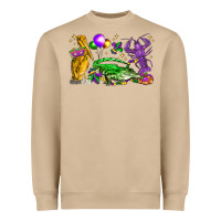 Mushroom mardi gras pelican alligator and crawfish Heavyweight Sweatshirt - LillyAllenDesigns