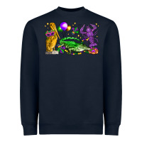 Navy mardi gras pelican alligator and crawfish Heavyweight Sweatshirt - LillyAllenDesigns