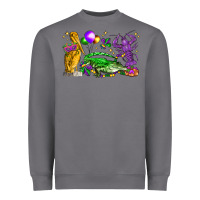 Storm mardi gras pelican alligator and crawfish Heavyweight Sweatshirt - LillyAllenDesigns