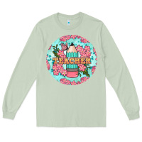 Matcha teacher floral pencil round earring Long Sleeve Tee - BundleAndBundleShop