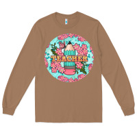 Toasted Coconut teacher floral pencil round earring Long Sleeve Tee - BundleAndBundleShop