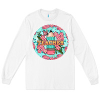White teacher floral pencil round earring Long Sleeve Tee - BundleAndBundleShop