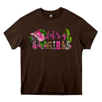 Chocolate Brown lets go girls with boots and hats Heavy Core Tee - AdoDesignShop