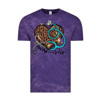 Cloud Purple nurse leopard heart Vintage Tee - JahusDesignShop