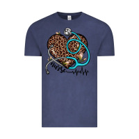 Vintage Denim nurse leopard heart Vintage Tee - JahusDesignShop