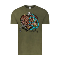 Vintage Olive nurse leopard heart Vintage Tee - JahusDesignShop