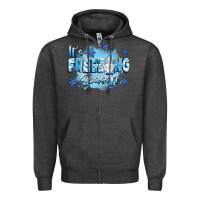 Charcoal Heather it's freezing season Zipper Hoodie - texasbilliewilder