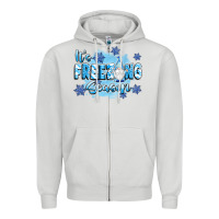 Dove Grey it's freezing season Zipper Hoodie - texasbilliewilder