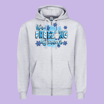 It's Freezing Season Zipper Hoodie Designed By Texasbilliewilder