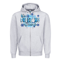 Heather Grey it's freezing season Zipper Hoodie - texasbilliewilder