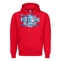 Red it's freezing season Zipper Hoodie - texasbilliewilder
