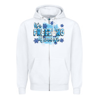 White it's freezing season Zipper Hoodie - texasbilliewilder