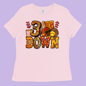 Three Up Three Down Softball Ladies Tee Designed By Jasminsmagicworld