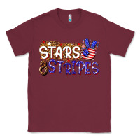 Burgundy stars and stripes Classic Tee - NancyCooperArtShop