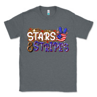Charcoal Heather stars and stripes Classic Tee - NancyCooperArtShop