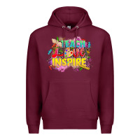 Burgundy teach love inspire Premium Hoodie - CowGirlArtShop