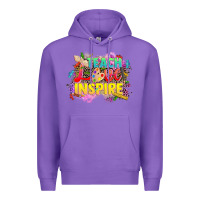 Purple teach love inspire Premium Hoodie - CowGirlArtShop