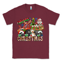 Burgundy Merry Christmas  tractor Classic Tee - CowhideDigitalArt