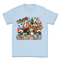 Dusty Blue Merry Christmas  tractor Classic Tee - CowhideDigitalArt