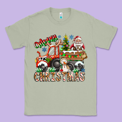 Merry Christmas  Tractor Classic Tee Designed By Cowhidedigitalart