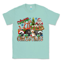 Seafoam Merry Christmas  tractor Classic Tee - CowhideDigitalArt