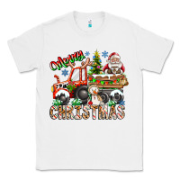 White Merry Christmas  tractor Classic Tee - CowhideDigitalArt