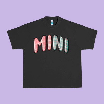 Mini Christmas Plaid Urban Heavy Tee Designed By Maliassmallbusiness