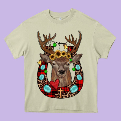 Christmas Horseshoe Heavy Core Tee Designed By Jahusdesignshop