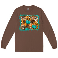 Chestnut fall pumpkin distressed background Long Sleeve Tee - BundleAndBundleShop