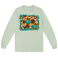 Matcha fall pumpkin distressed background Long Sleeve Tee - BundleAndBundleShop