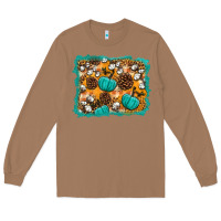 Toasted Coconut fall pumpkin distressed background Long Sleeve Tee - BundleAndBundleShop