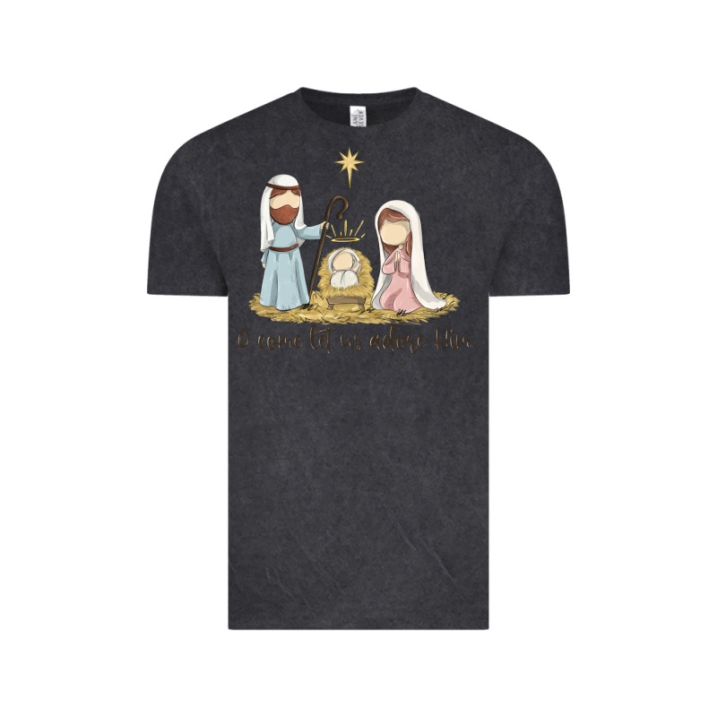 O Come Let Us Adore Him Vintage Tee by MaliasSmallBusiness | Teevron
