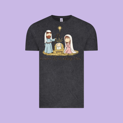 O Come Let Us Adore Him Vintage Tee Designed By Maliassmallbusiness